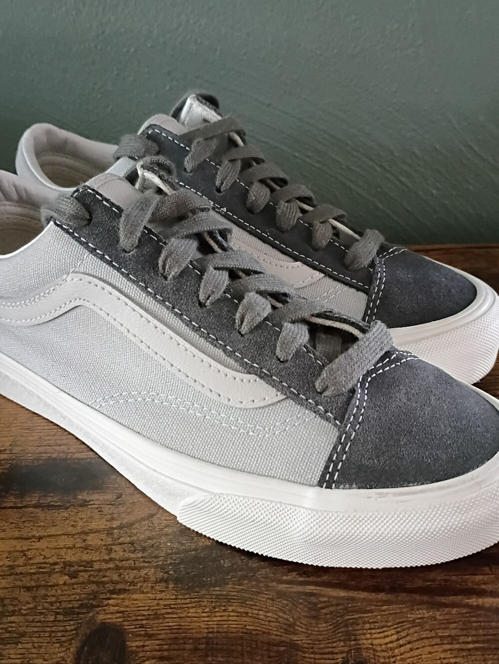 Vans Old Skool Skate Sneakers W7 M5.5 Gray Colorblock Casual Grunge Streetwear